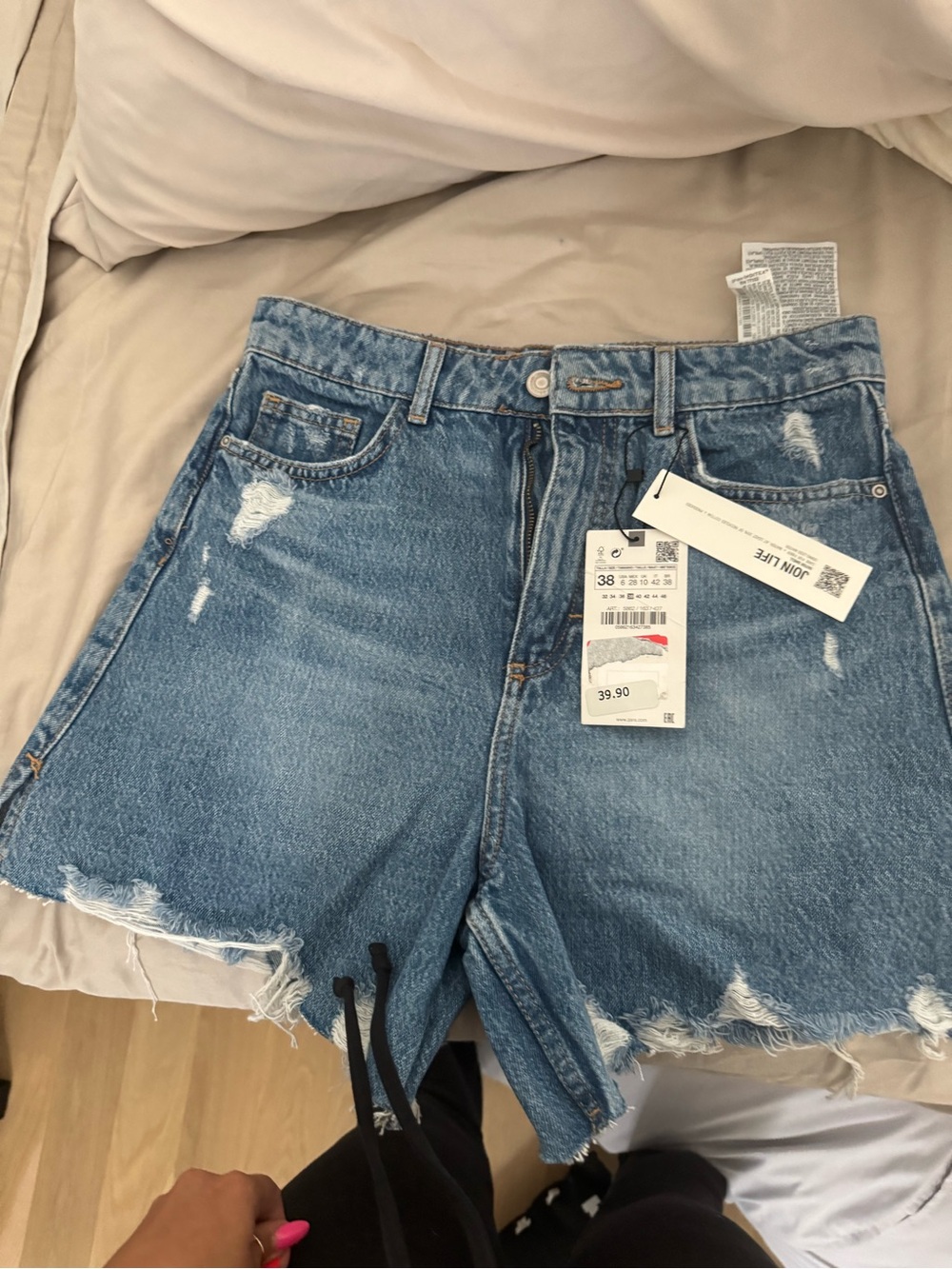 Zara boyfriend Light Blue Denim Shorts